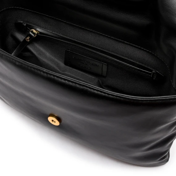 Borsa Mirea in morbida pelle liscia nera
