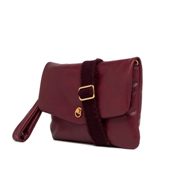 Borsa Mirea in morbida pelle liscia bordeaux