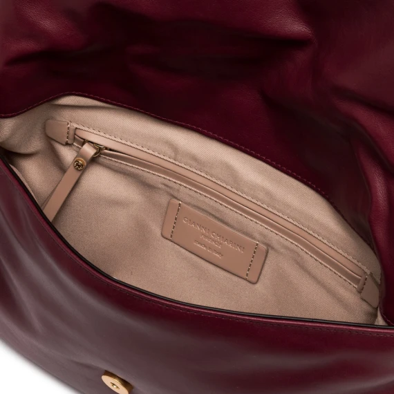 Borsa Mirea in morbida pelle liscia bordeaux