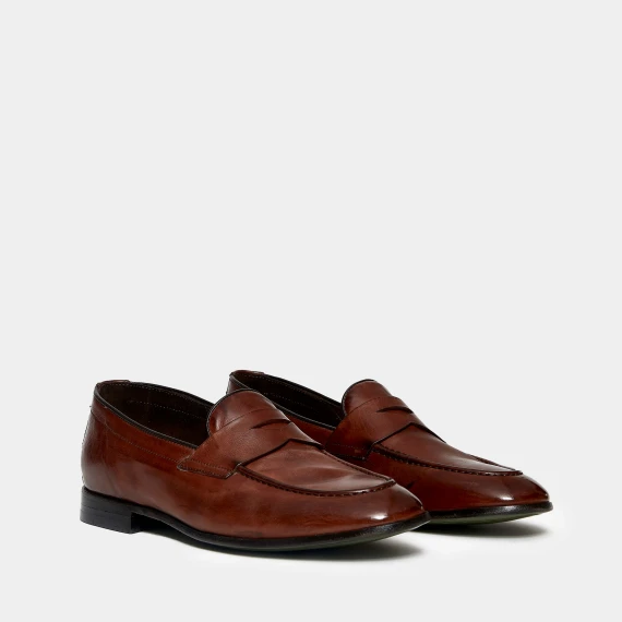 Mocassino in pelle marrone