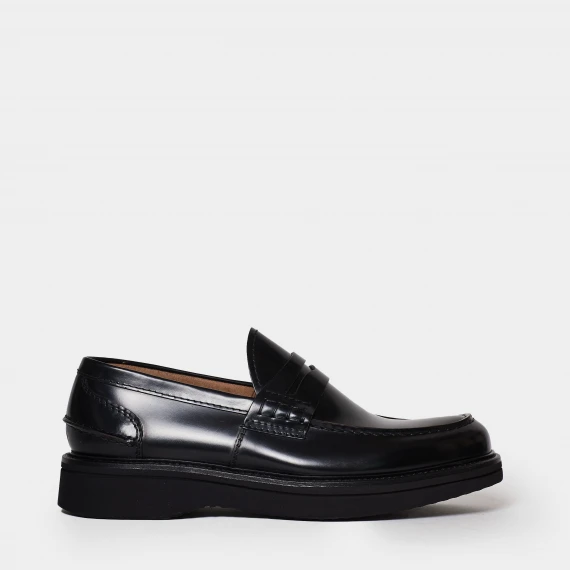 Mocassino nero in pelle