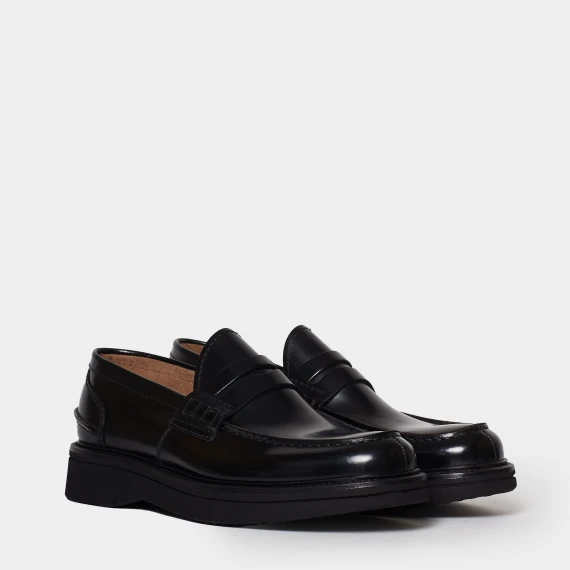 Mocassino nero in pelle
