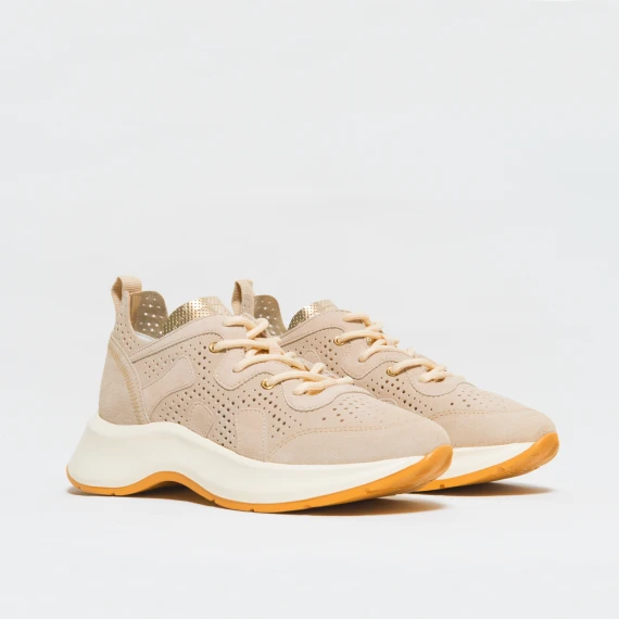 Hogan H585 in suede beige traforato