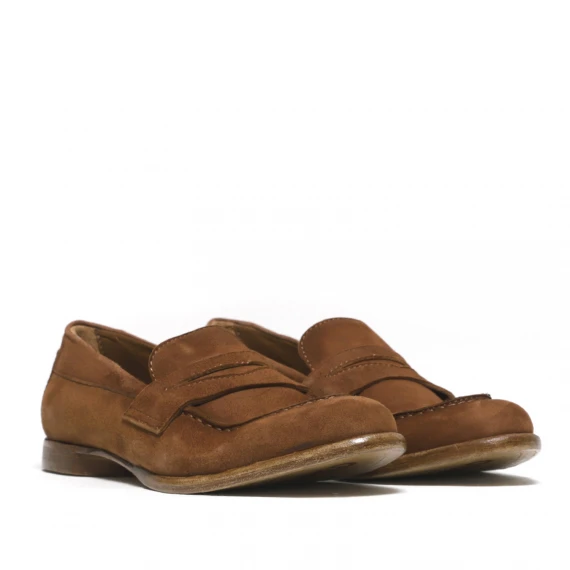 Mocassino con mascherina camoscio ruggine