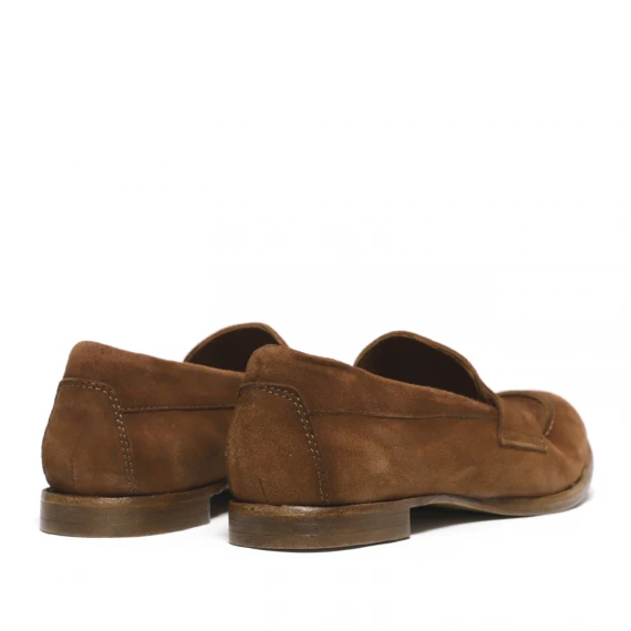 Mocassino con mascherina camoscio ruggine