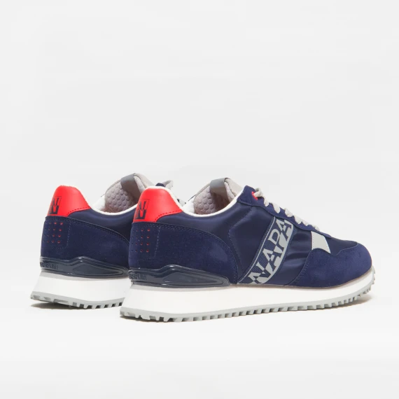 Sneakers blu con logo grigio