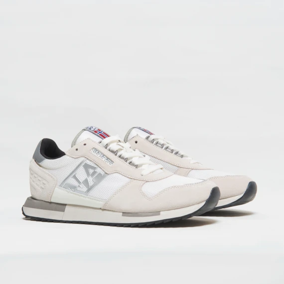 Sneakers bianca logo silver