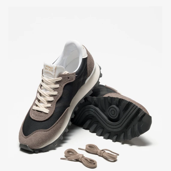 Sneakers in materiali Animal Free Certified nero e grigio