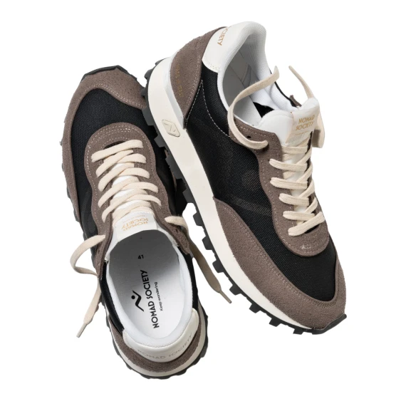 Sneakers in materiali Animal Free Certified nero e grigio