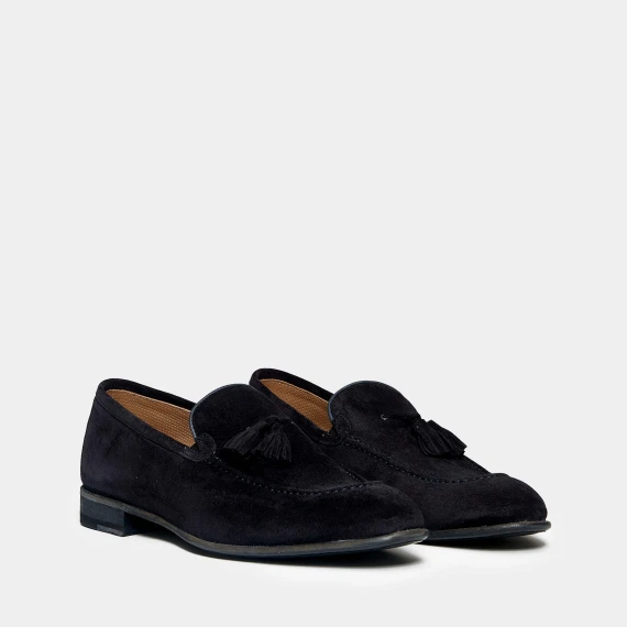 Mocassino in suede blu