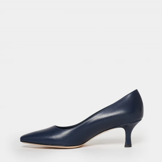 Décolleté in morbida nappa blu