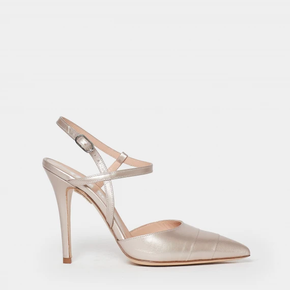 Slingback in morbida nappa con tacco di 9 cm