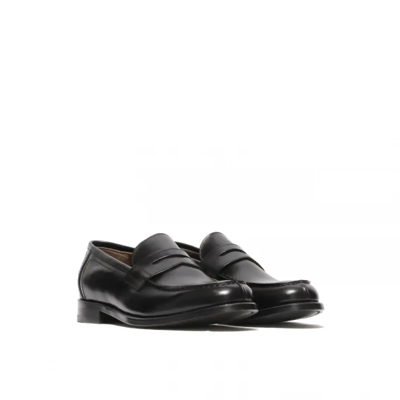 Mocassino con mascherina in pelle di vitello nero