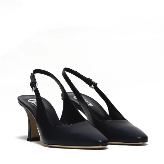 Slingback in morbida pelle di nappa blu