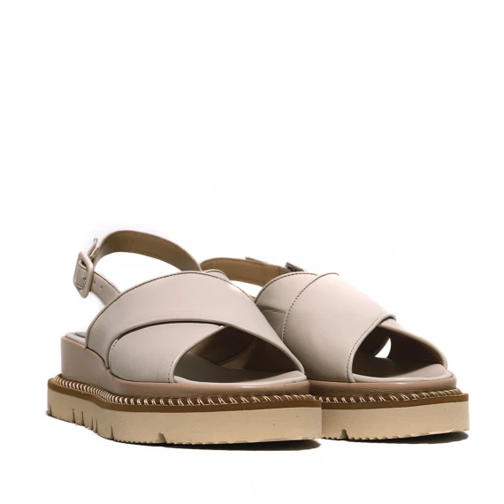 Sandalo a incrocio beige chiaro
