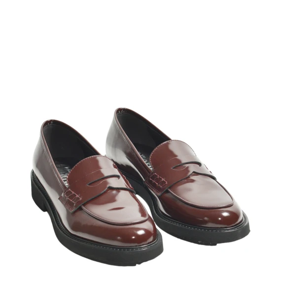 Mocassino con fascetta in pelle bordeaux
