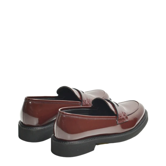 Mocassino con fascetta in pelle bordeaux