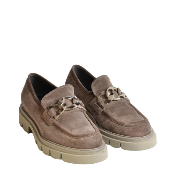 Mocassino in suede nocciola