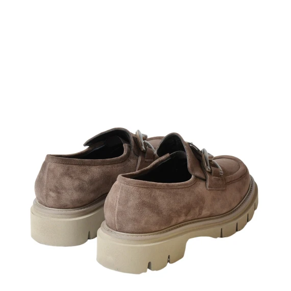 Mocassino in suede nocciola