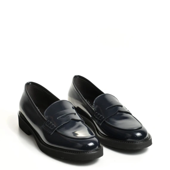 Mocassino pelle spazzolata Sankar blu