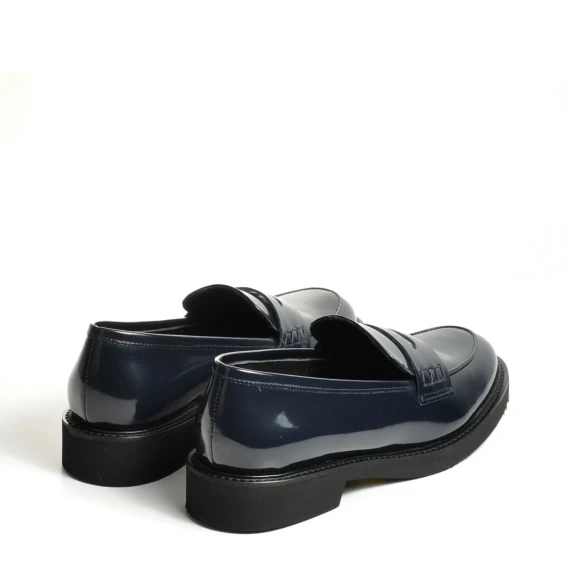 Mocassino pelle spazzolata Sankar blu