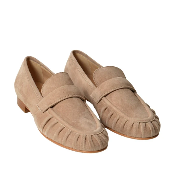 Mocassino in suede beige
