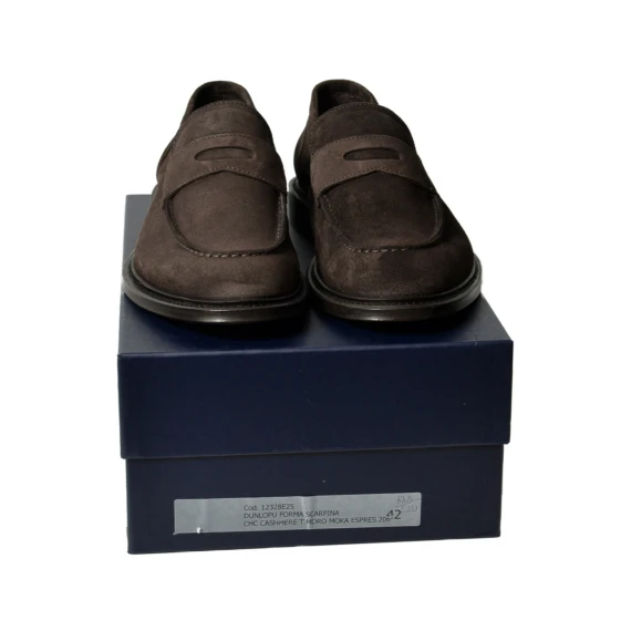 Mocassino in suede pieno fiore ebano