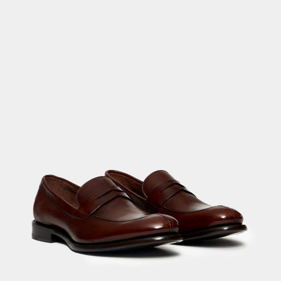Mocassino in pelle marrone