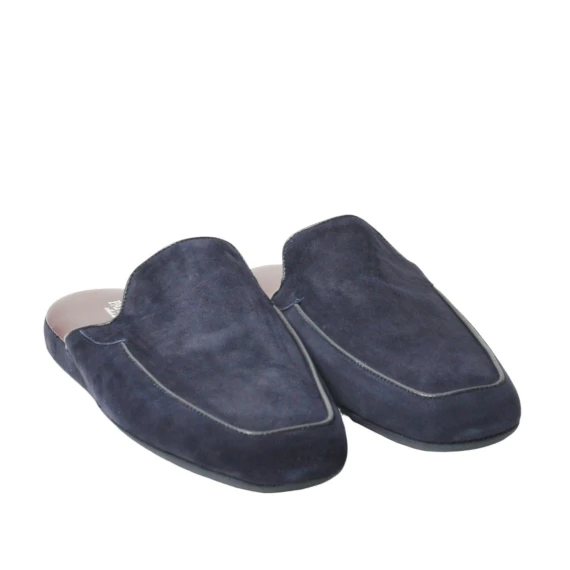 Pantofola da casa in morbido suede blu