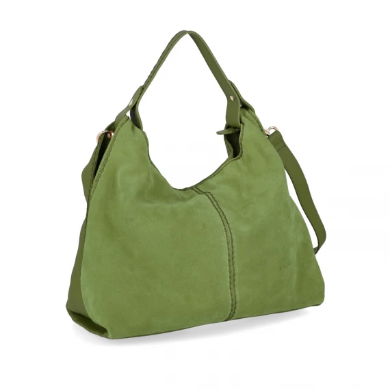 Borsa in pelle scamosciata verde
