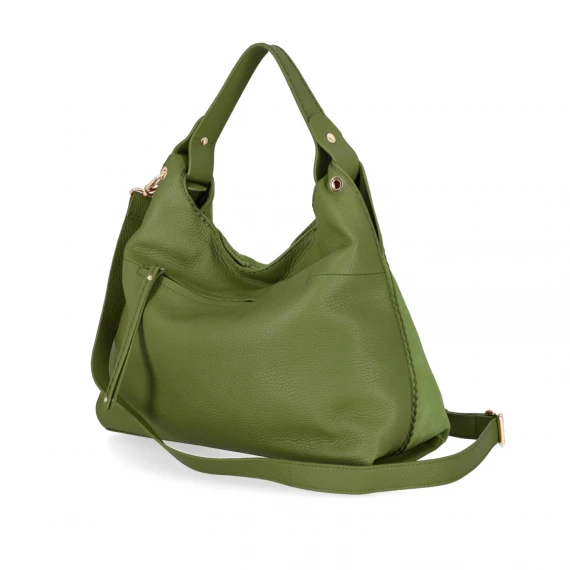 Borsa in pelle scamosciata verde