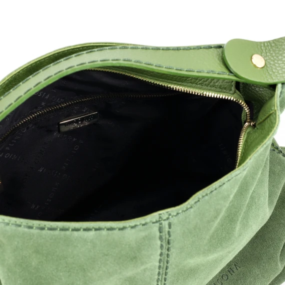 Borsa in pelle scamosciata verde