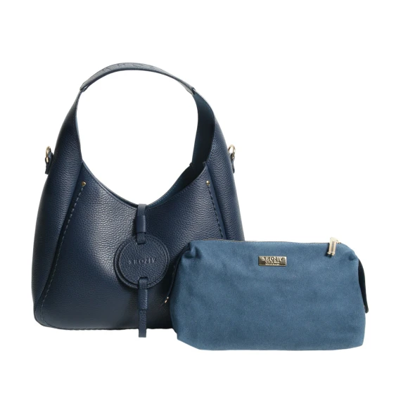 Borsa a spalla in pelle blu