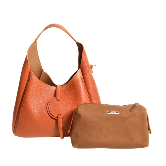 Borsa a spalla in pelle gialla