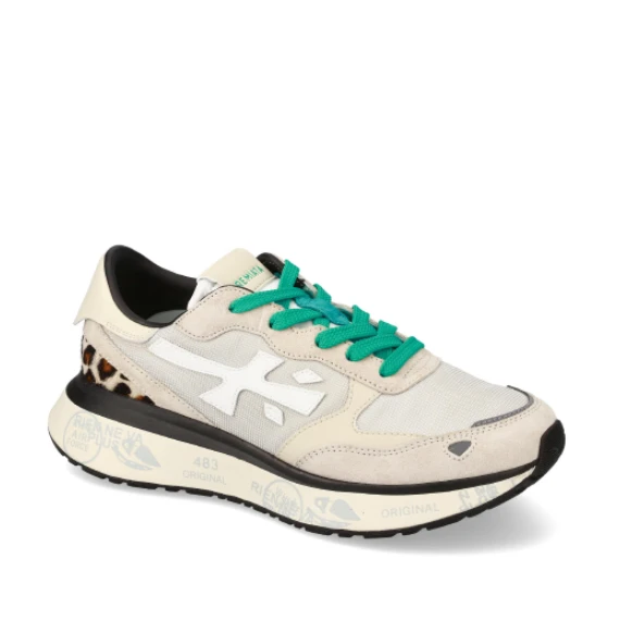 Sneakers Lauryn in suede e tessuto tecnico burro