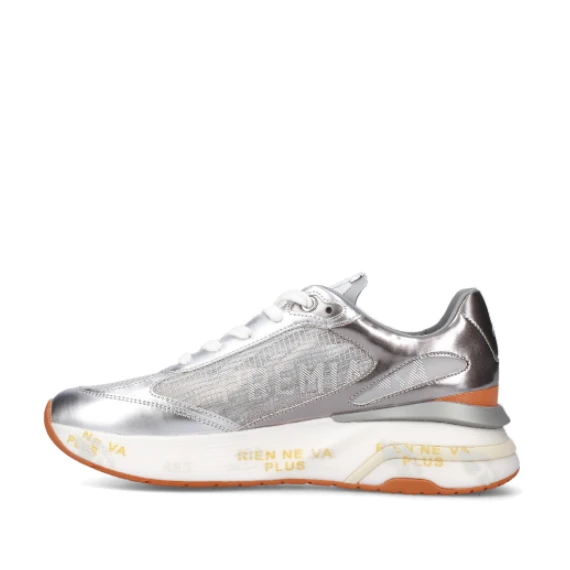 Sneakers Moerund in pelle argento e tessuto ripstop