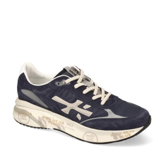 Sneakers Moerun in suede e tessuto tecnico ripstop blu