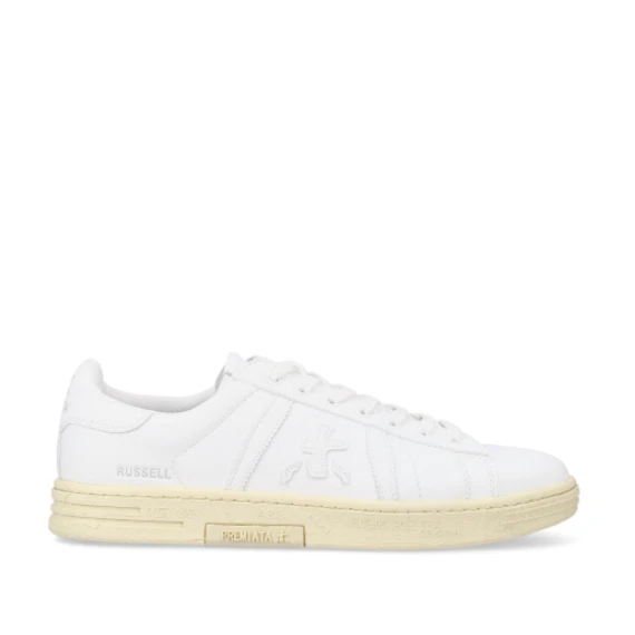 Sneakers Russell in pelle bianca e suede