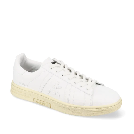 Sneakers Russell in pelle bianca e suede