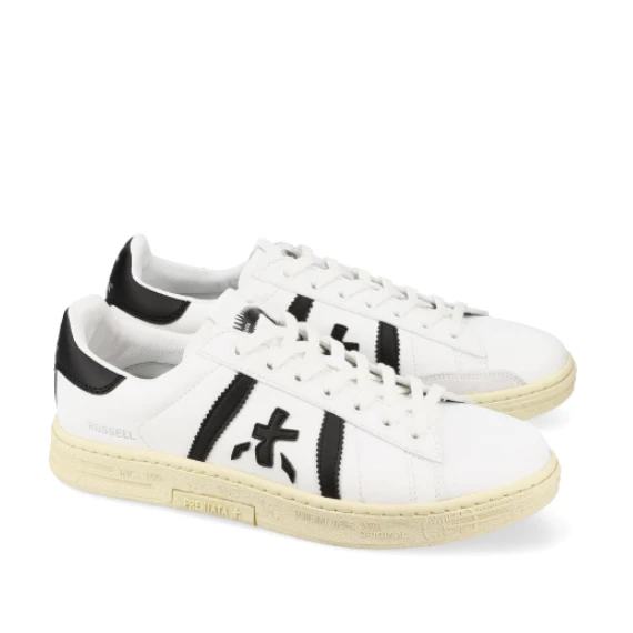Sneakers Russell in pelle bianca top nero